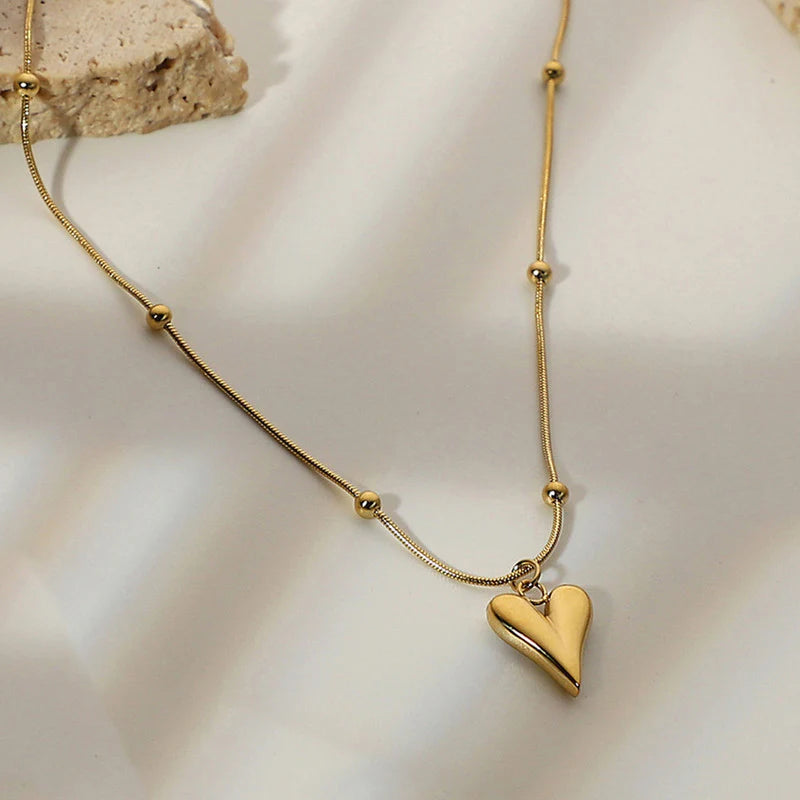 Antitarnish Heart Layered Necklace✨